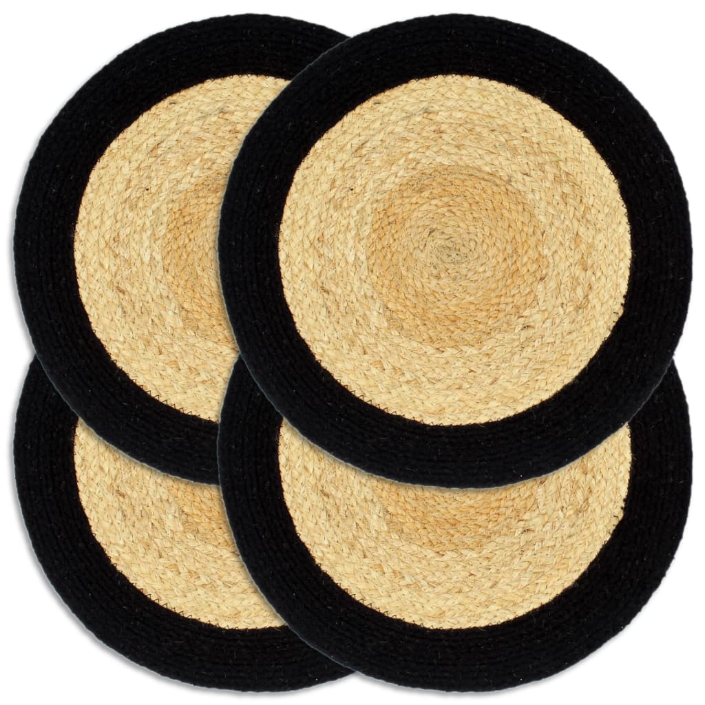 Placemats 4 st rond 38 cm katoen effen