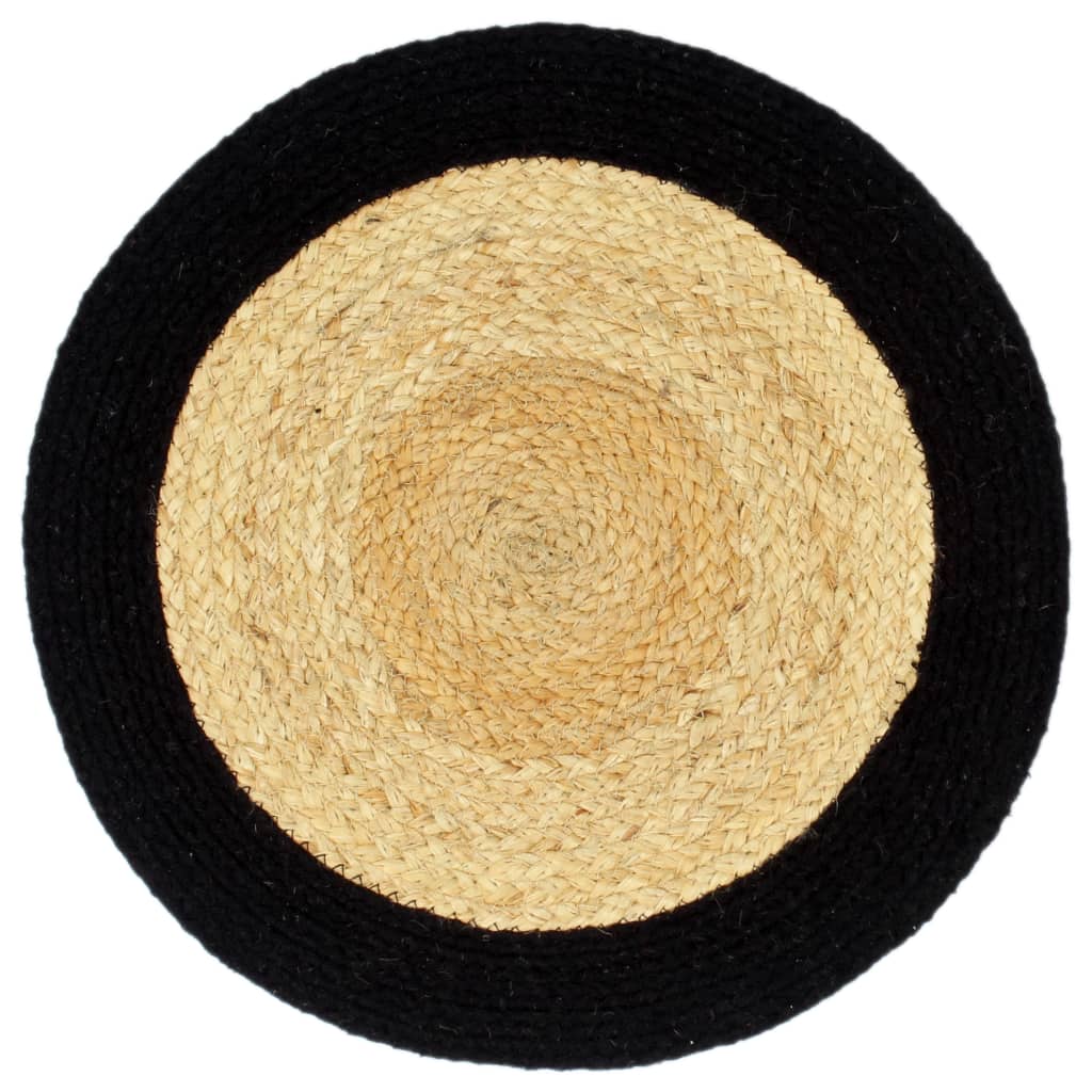 Placemats 4 st rond 38 cm katoen effen