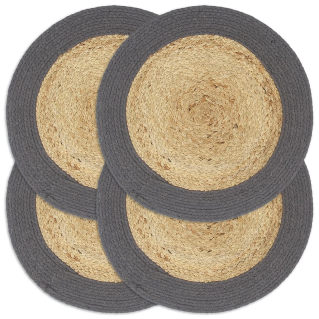 Placemats 4 st rond 38 cm katoen effen