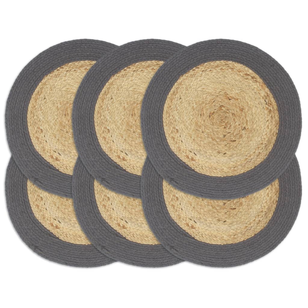 Placemats 4 st rond 38 cm katoen effen