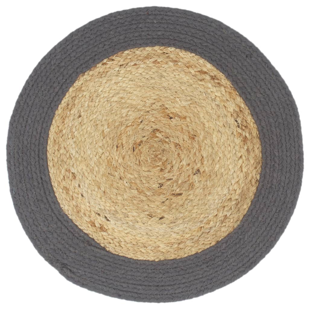 Placemats 4 st rond 38 cm katoen effen