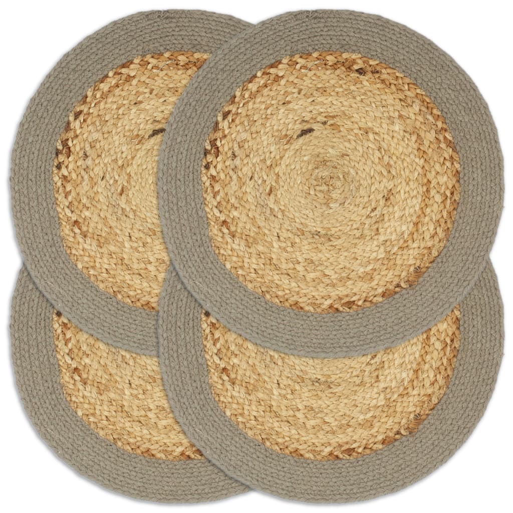 Placemats 4 st rond 38 cm katoen effen