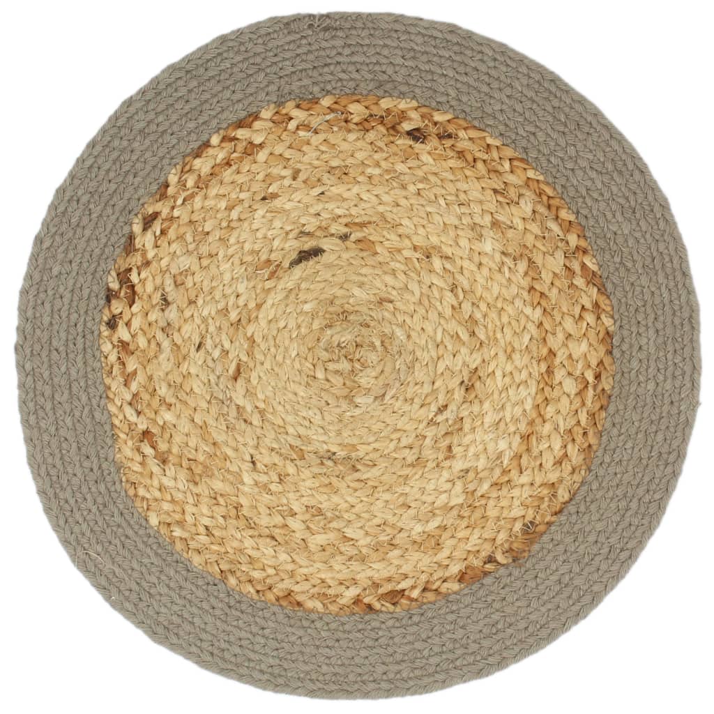 Placemats 4 st rond 38 cm katoen effen