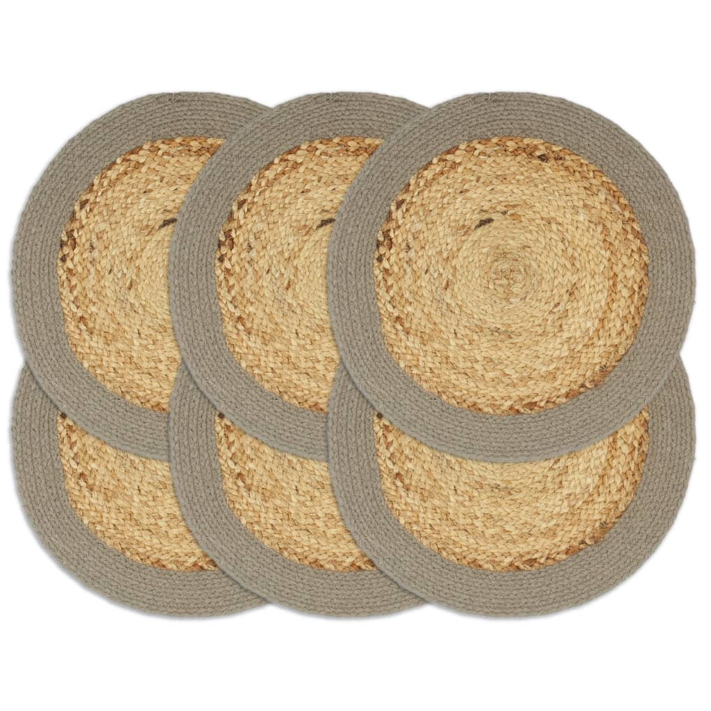 Placemats 4 st rond 38 cm katoen effen