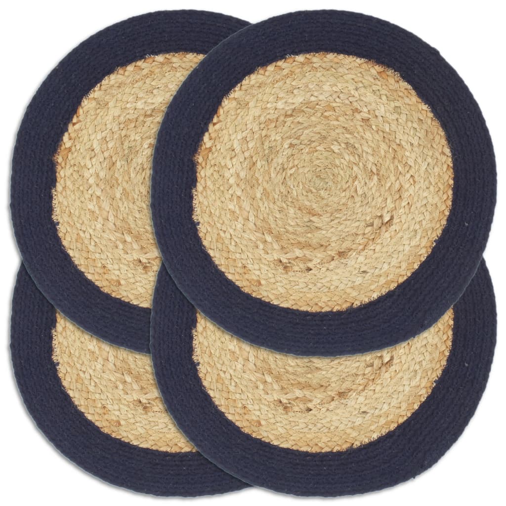 Placemats 4 st rond 38 cm katoen effen