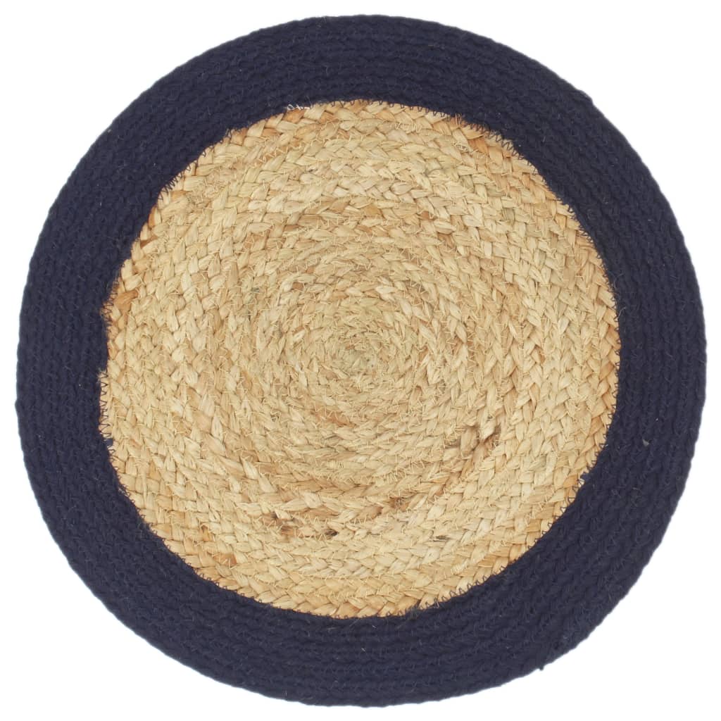 Placemats 4 st rond 38 cm katoen effen