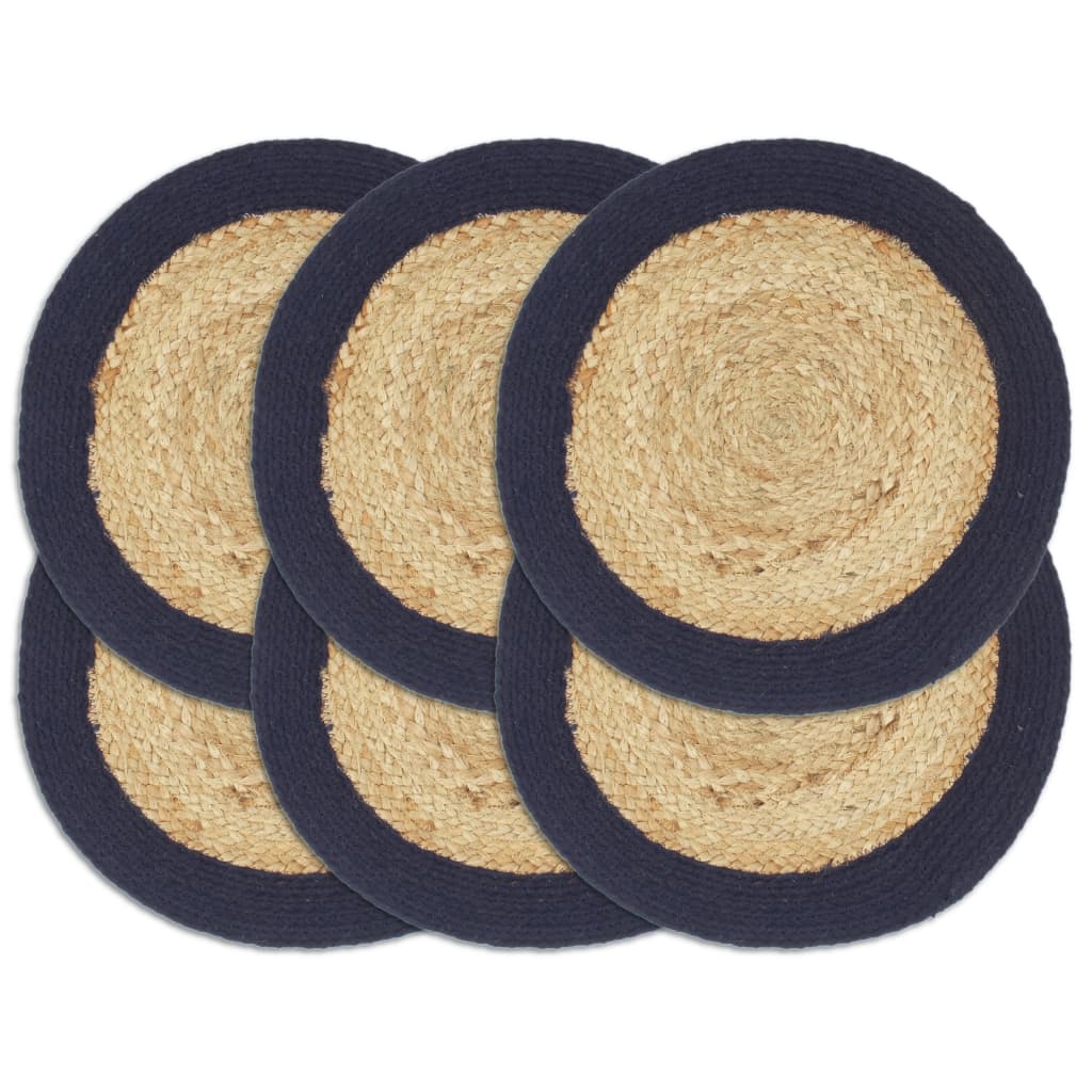 Placemats 4 st rond 38 cm katoen effen