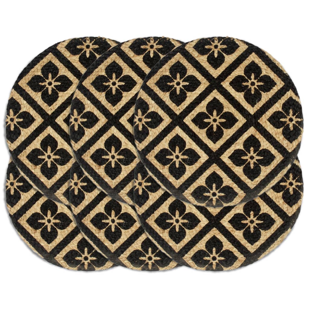 Placemats 4 st rond 38 cm katoen effen