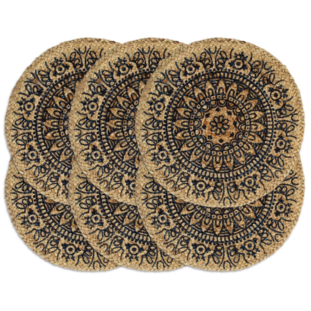 Placemats 4 st rond 38 cm katoen effen