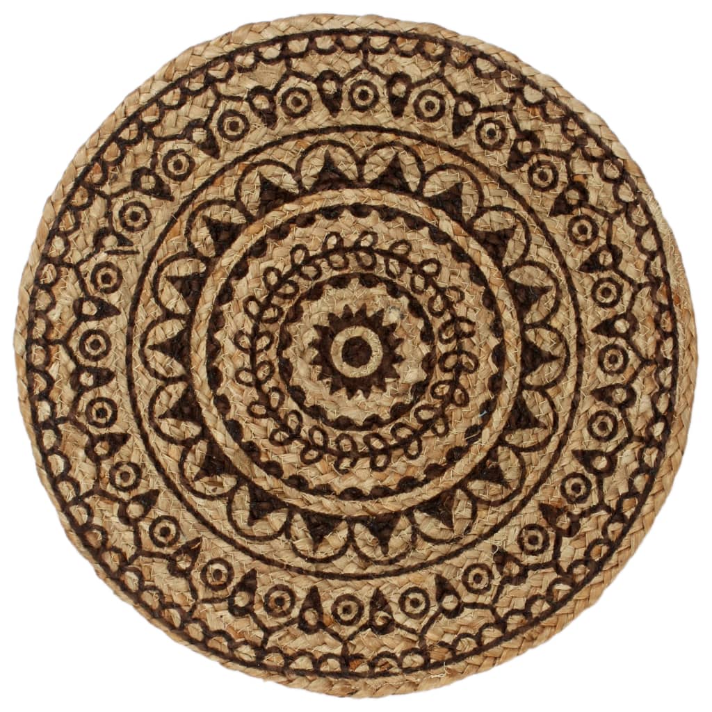 Placemats 4 st rond 38 cm katoen effen