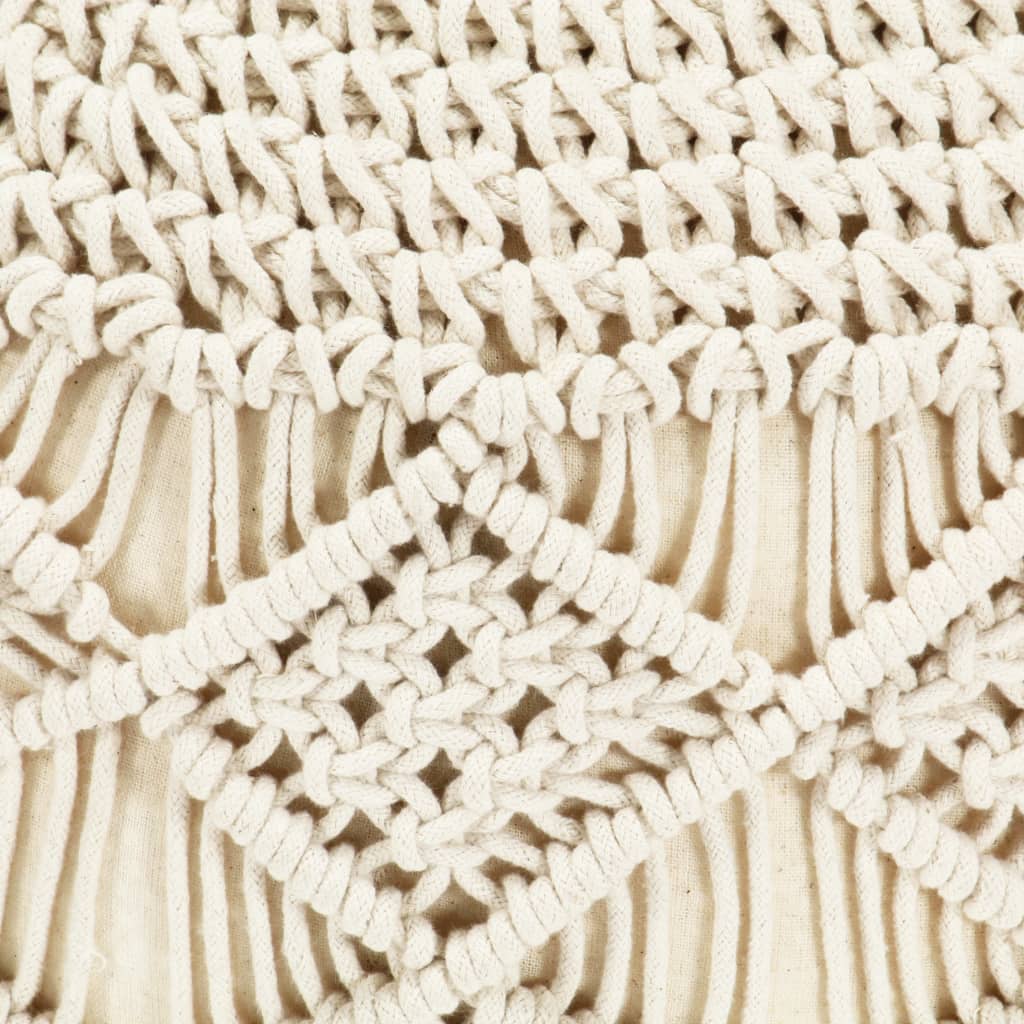 Poef macramé handgemaakt 45x30 cm katoen