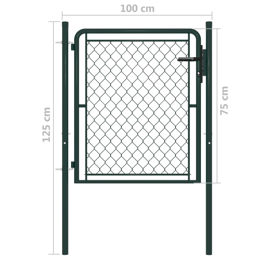 Poort 100x75 cm staal groen