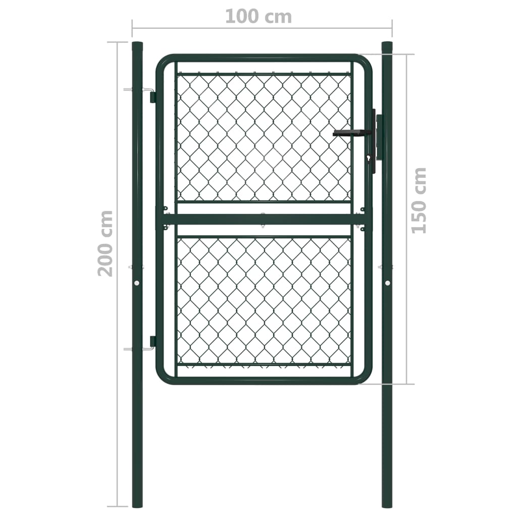 Poort 100x75 cm staal groen