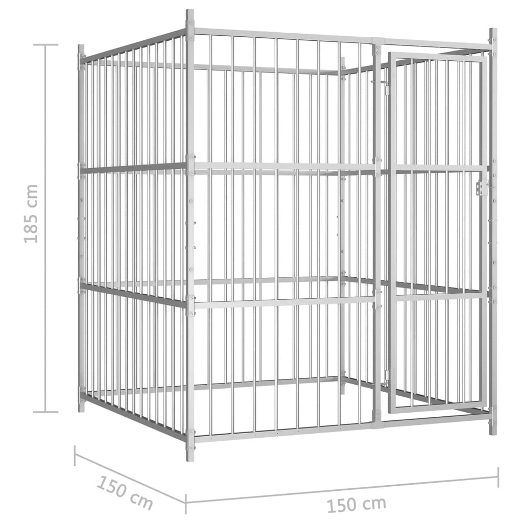 Hondenkennel voor buiten 450x450x185 cm