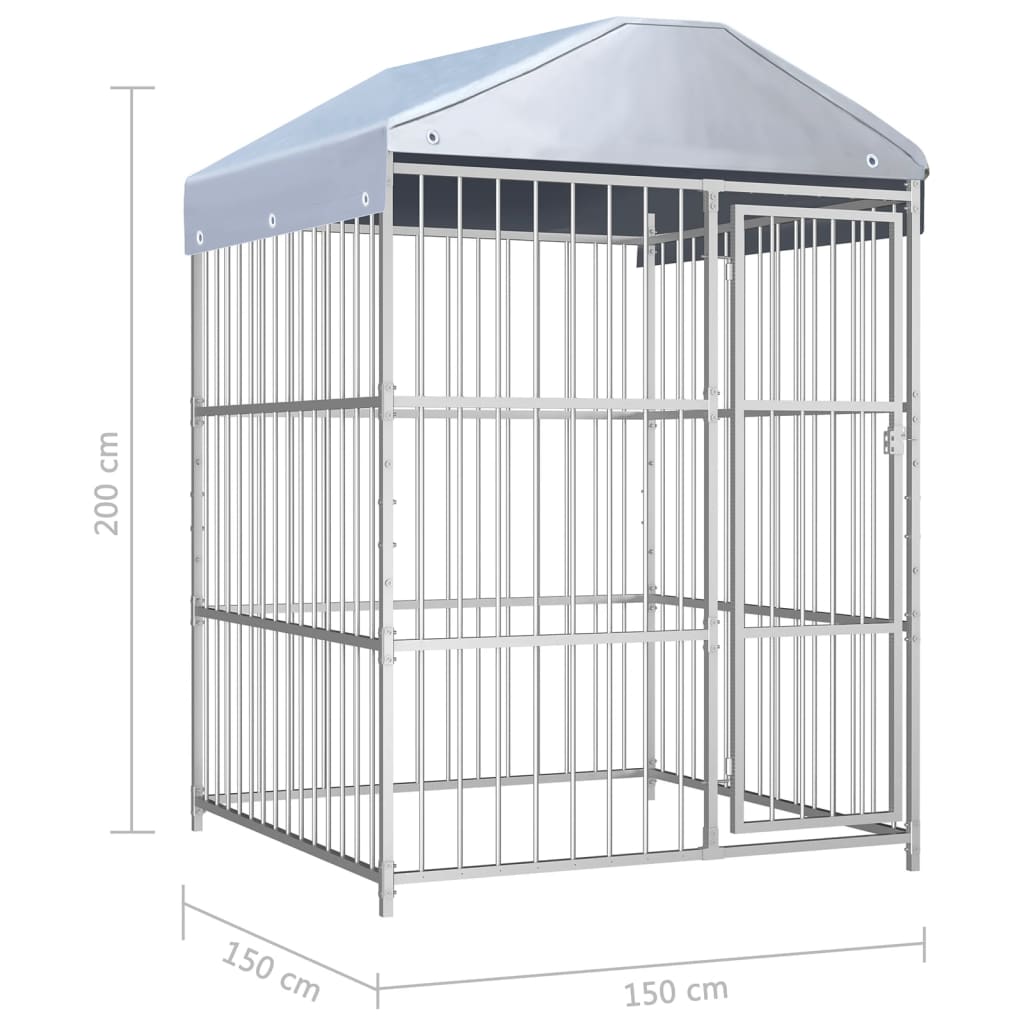 Hondenkennel voor buiten 450x450x185 cm