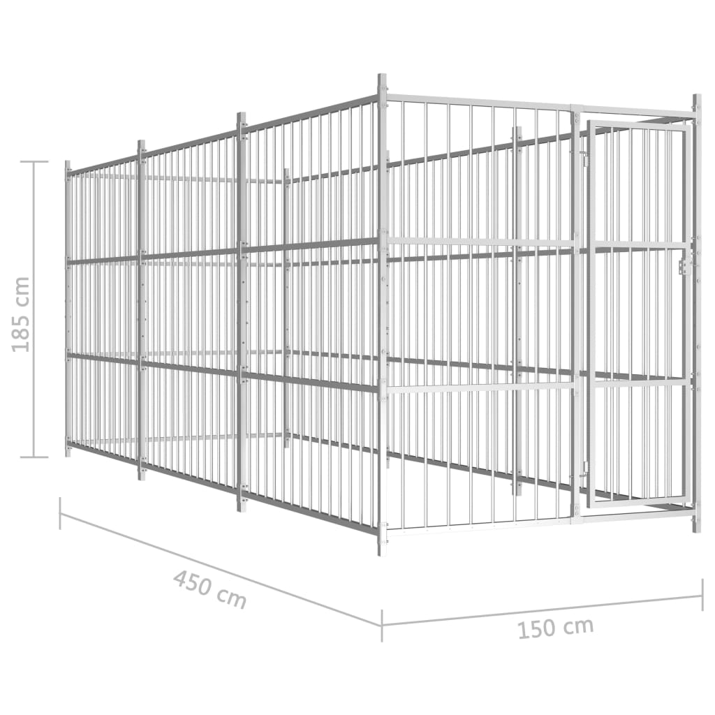 Hondenkennel voor buiten met dak 450x450x200 cm