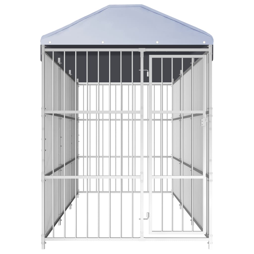 Hondenkennel voor buiten met dak 450x450x200 cm