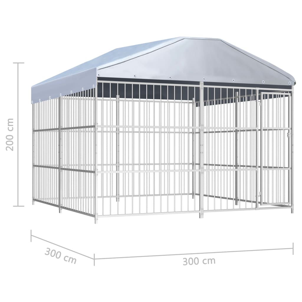 Hondenkennel voor buiten 450x450x185 cm