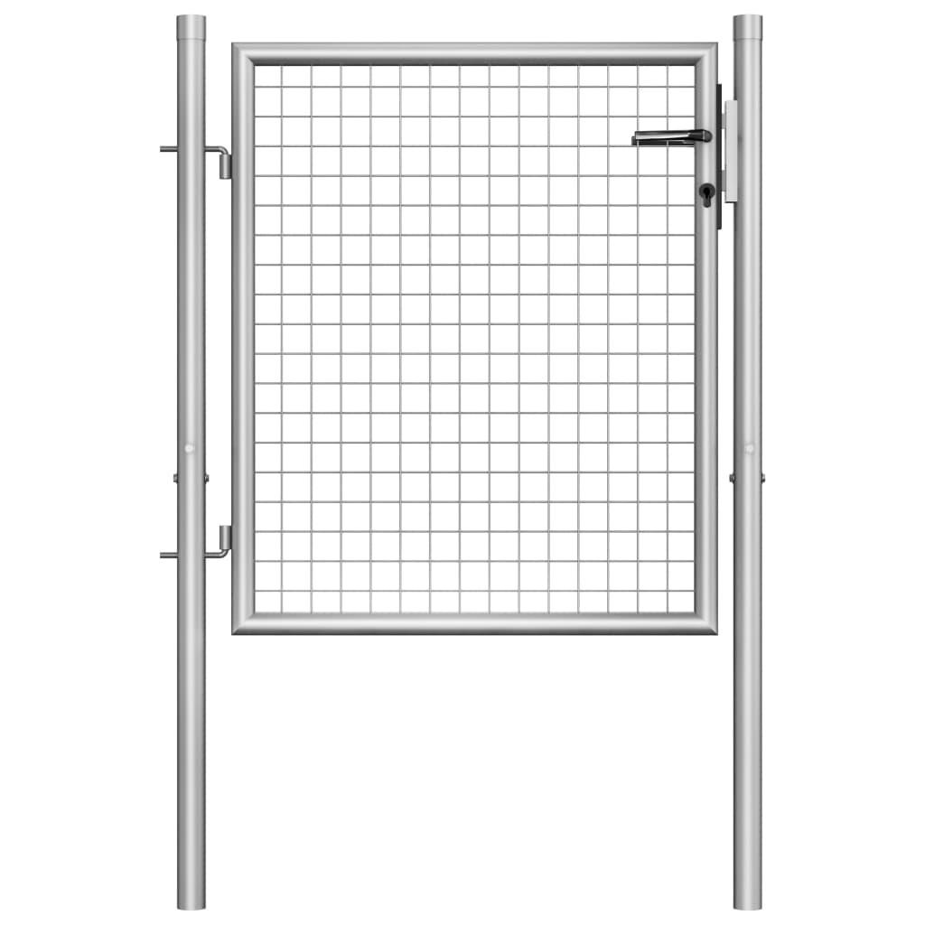 Poort 105x225 cm gegalvaniseerd staal zilverkleurig