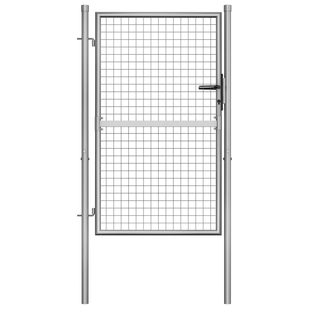 Poort 105x225 cm gegalvaniseerd staal zilverkleurig