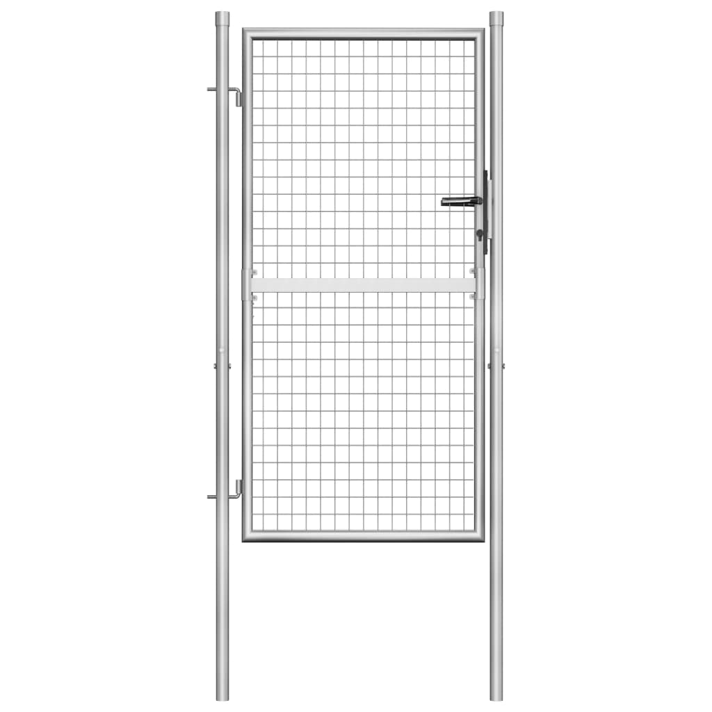 Poort 105x225 cm gegalvaniseerd staal zilverkleurig