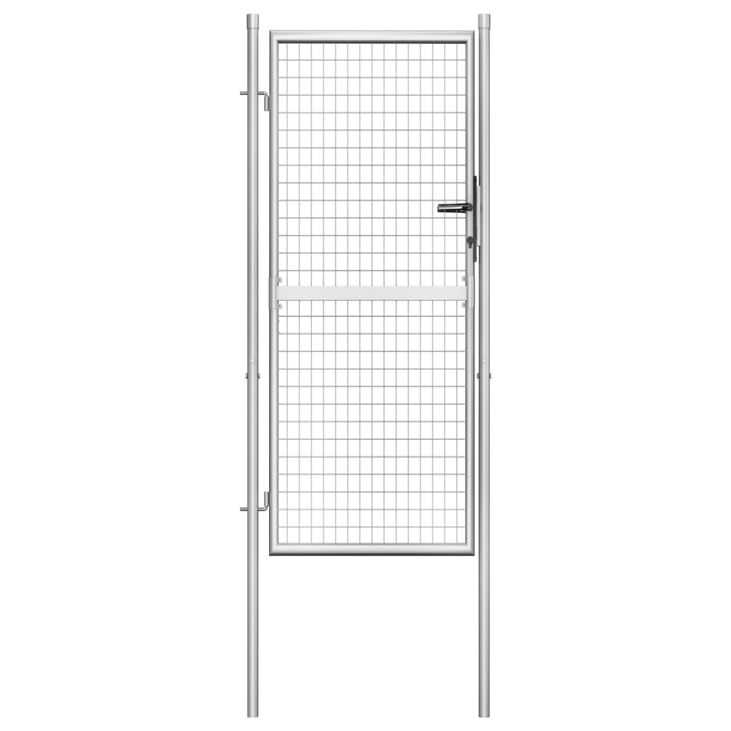 Poort 306x150 cm gegalvaniseerd staal zilverkleurig