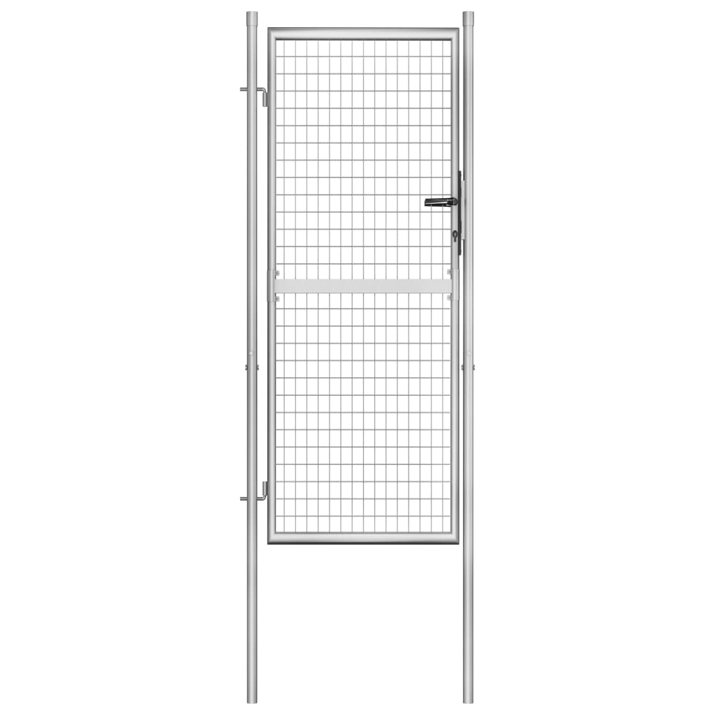 Poort 306x150 cm gegalvaniseerd staal zilverkleurig