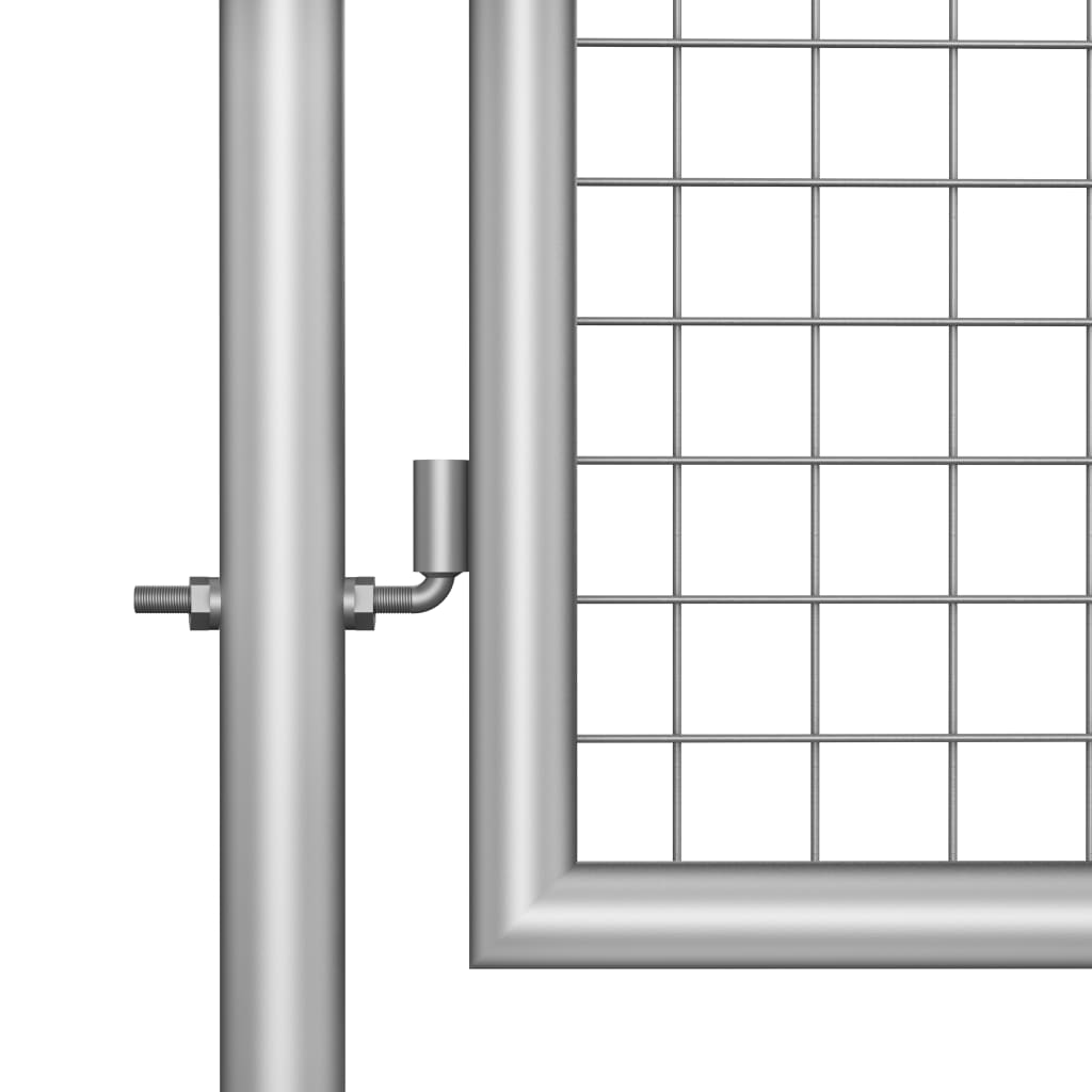 Poort 105x225 cm gegalvaniseerd staal zilverkleurig