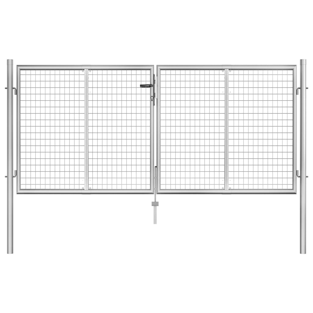 Poort 105x225 cm gegalvaniseerd staal zilverkleurig