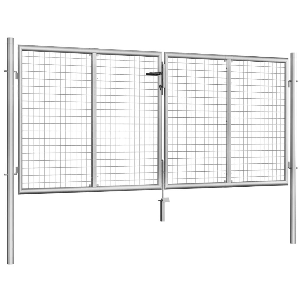 Poort 105x225 cm gegalvaniseerd staal zilverkleurig