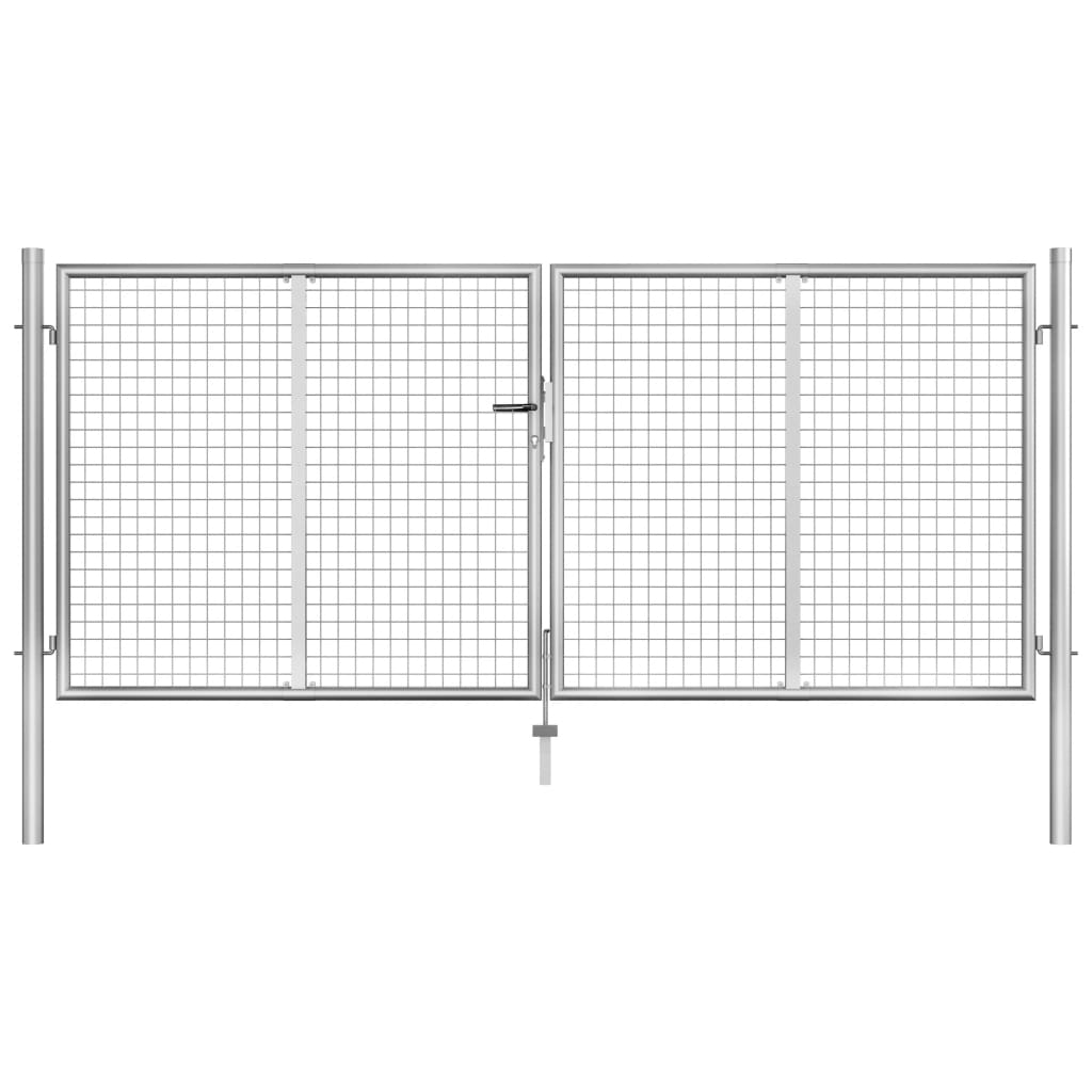 Poort 105x225 cm gegalvaniseerd staal zilverkleurig