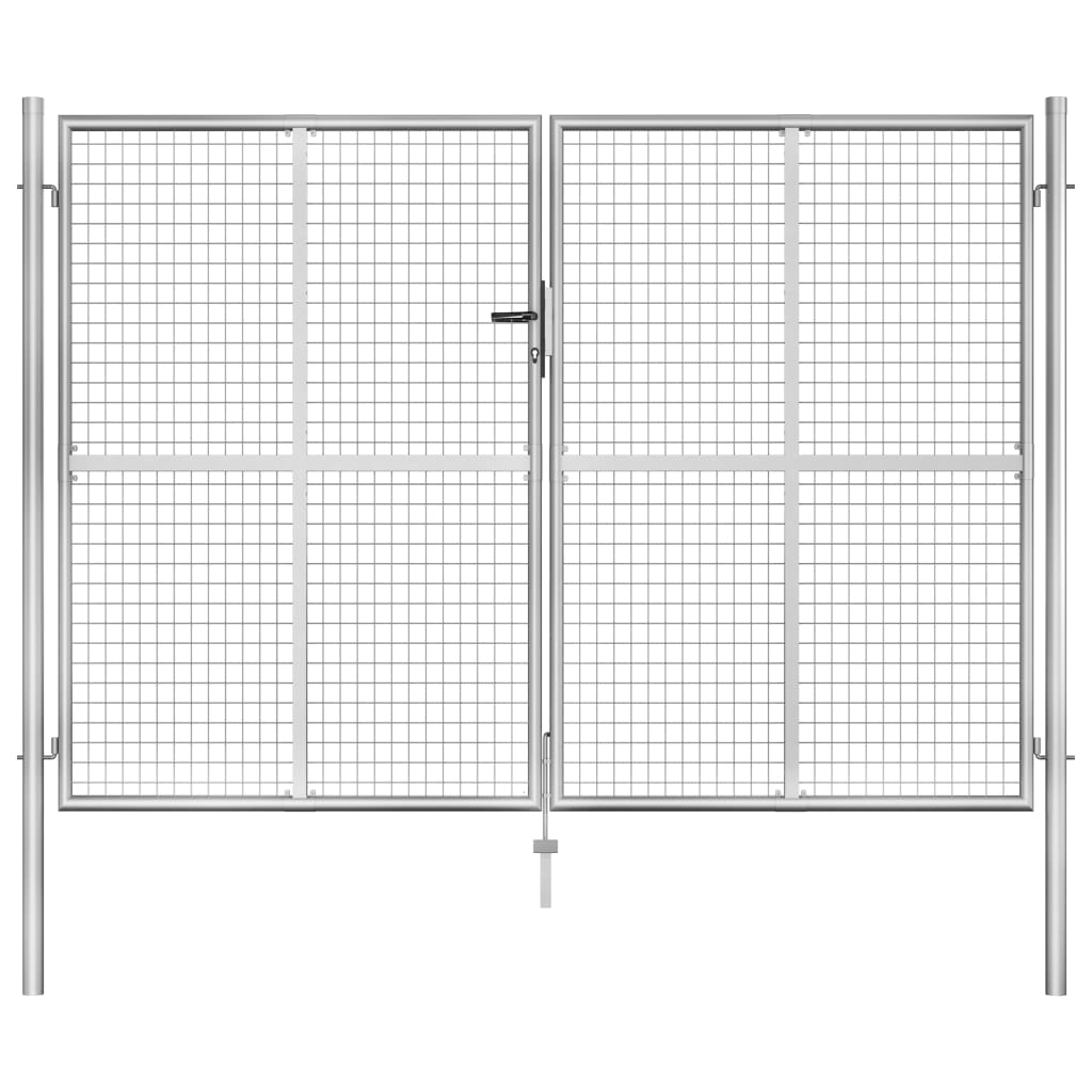 Poort 105x225 cm gegalvaniseerd staal zilverkleurig