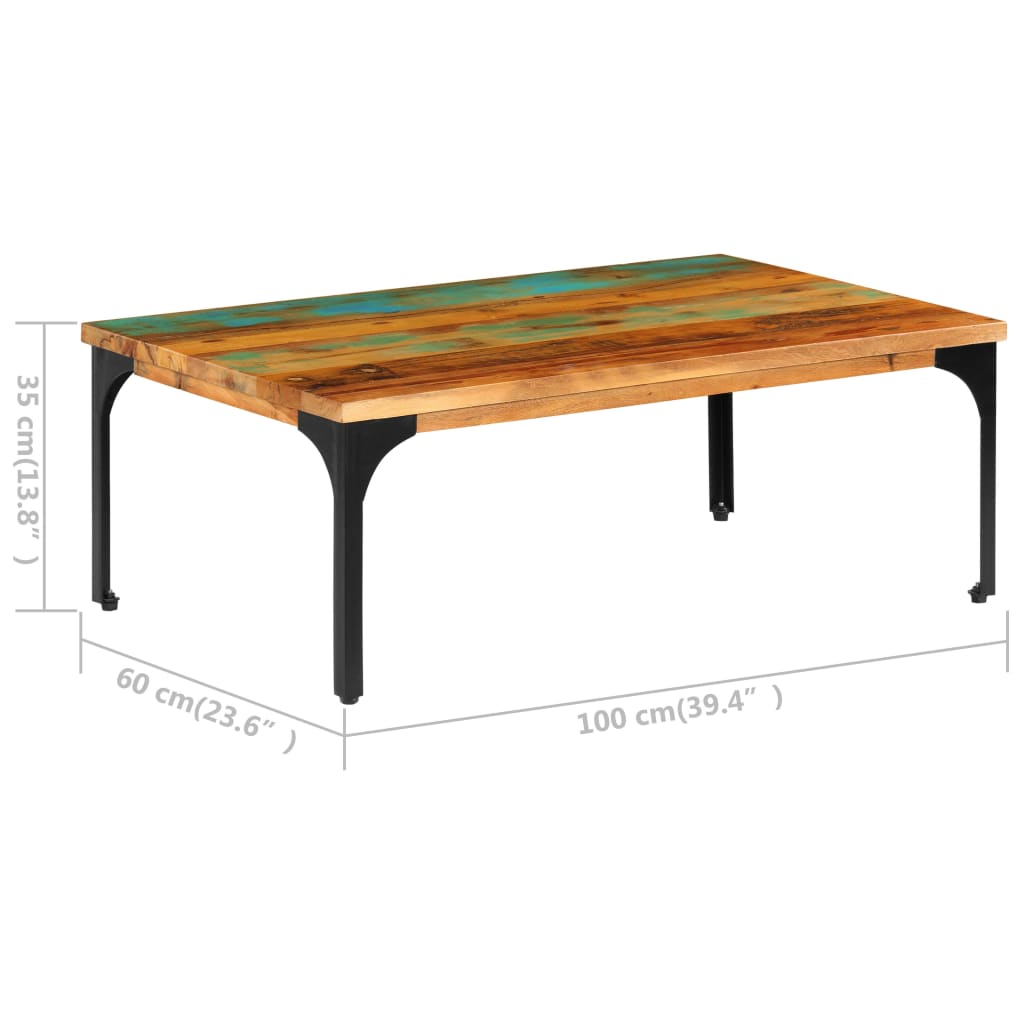 Salontafel 100x60x35 cm massief gerecycled hout