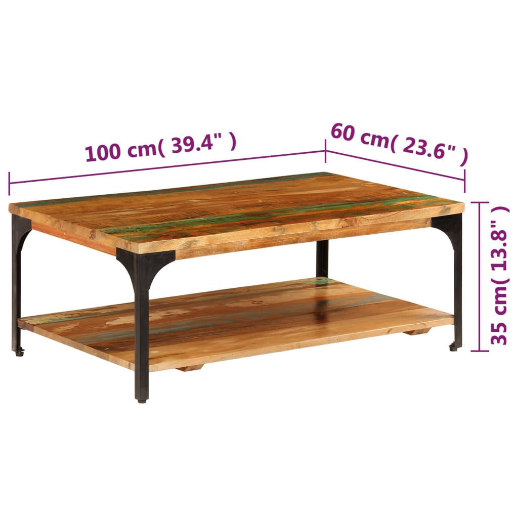 Salontafel 100x60x38 cm mangohout