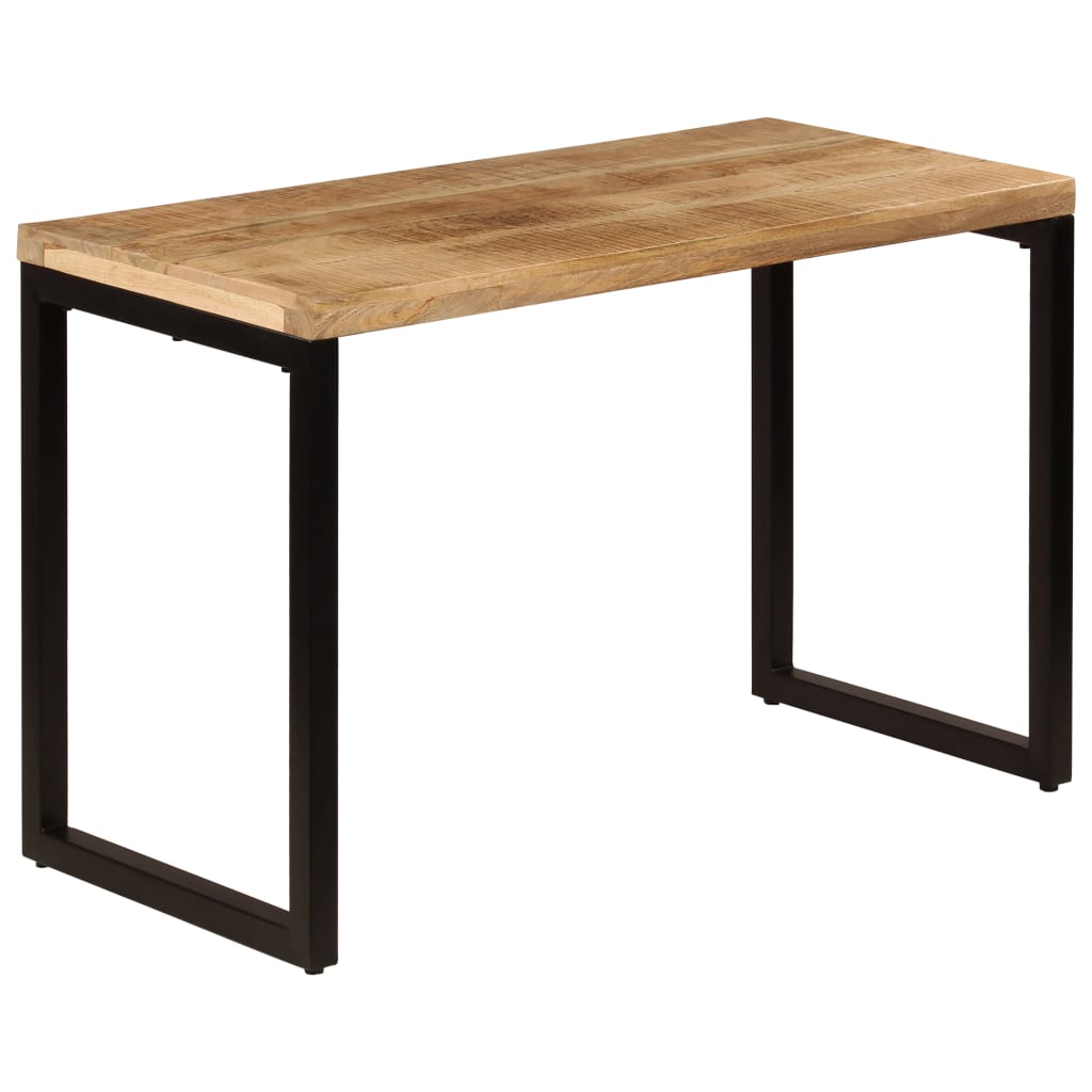 Eettafel/bureau met stalen poten massief sheeshamhout