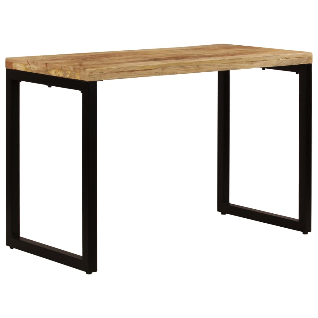 Eettafel/bureau met stalen poten massief sheeshamhout