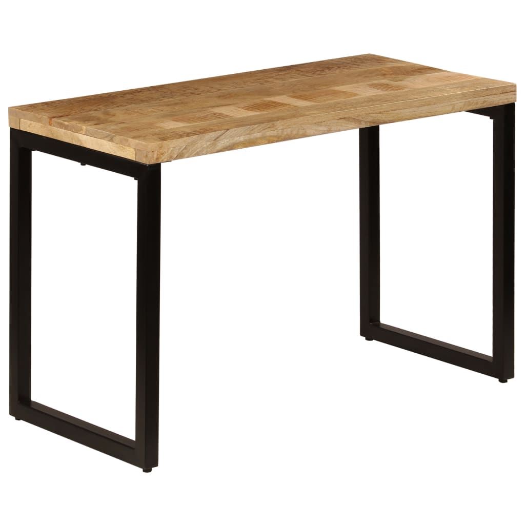 Eettafel/bureau met stalen poten massief sheeshamhout