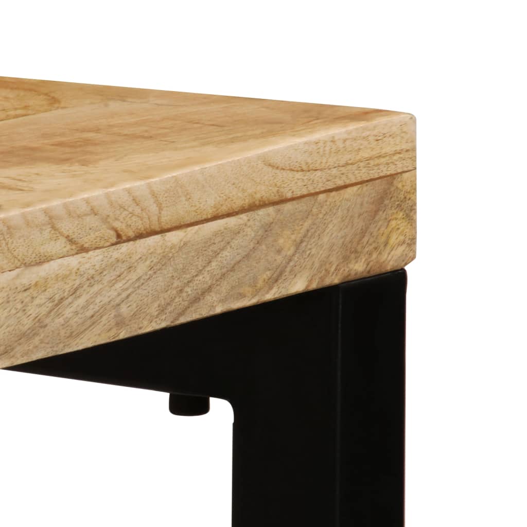 Eettafel/bureau met stalen poten massief sheeshamhout