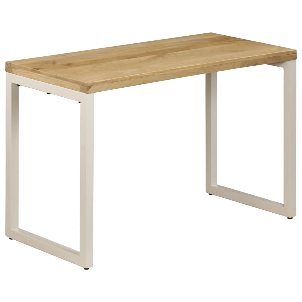 Eettafel/bureau met stalen poten massief sheeshamhout