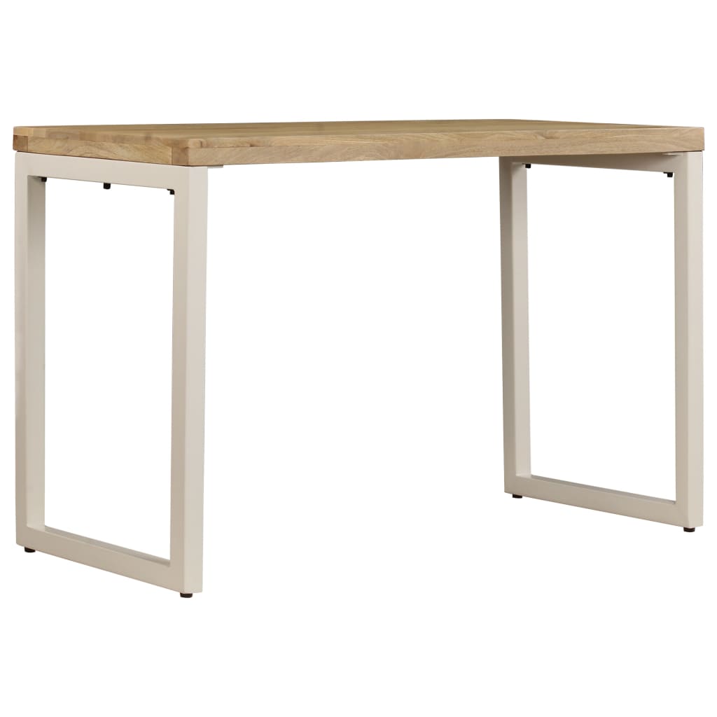 Eettafel/bureau met stalen poten massief sheeshamhout