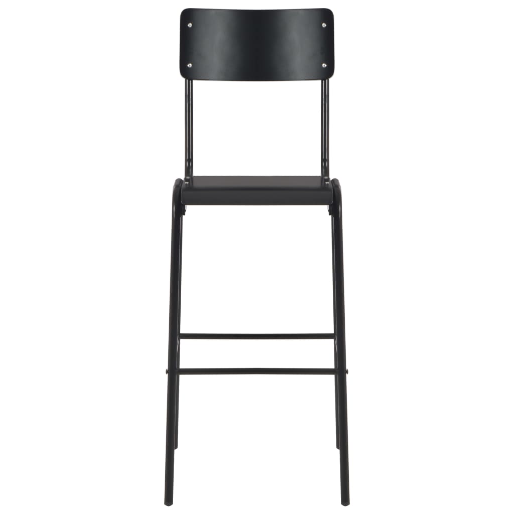 Barstoelen 4 st massief multiplex staal