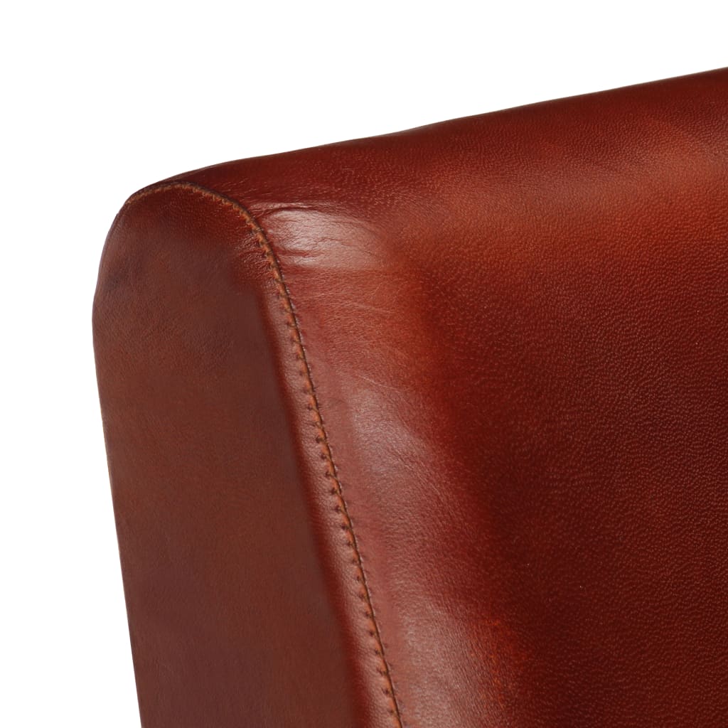 Fauteuil echt leer bruin