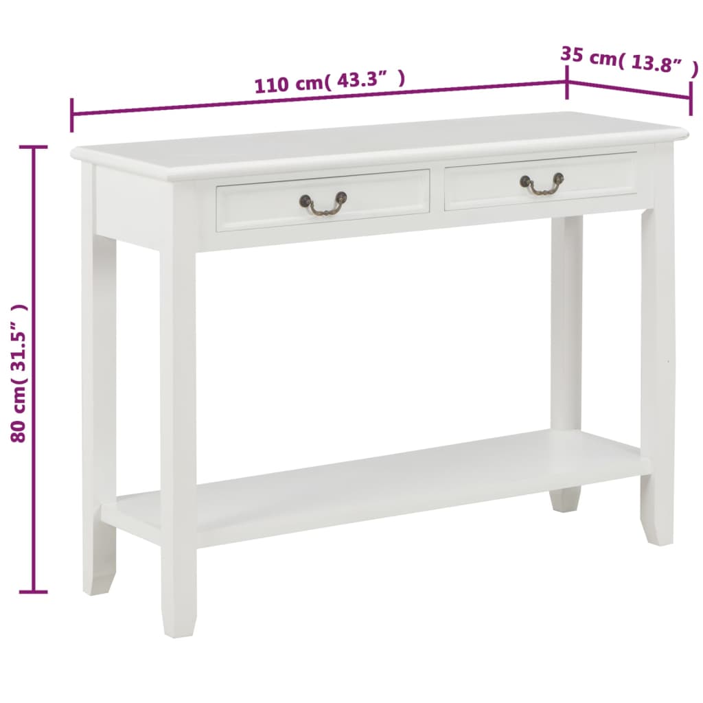 Wandtafel 110x35x80 cm hout