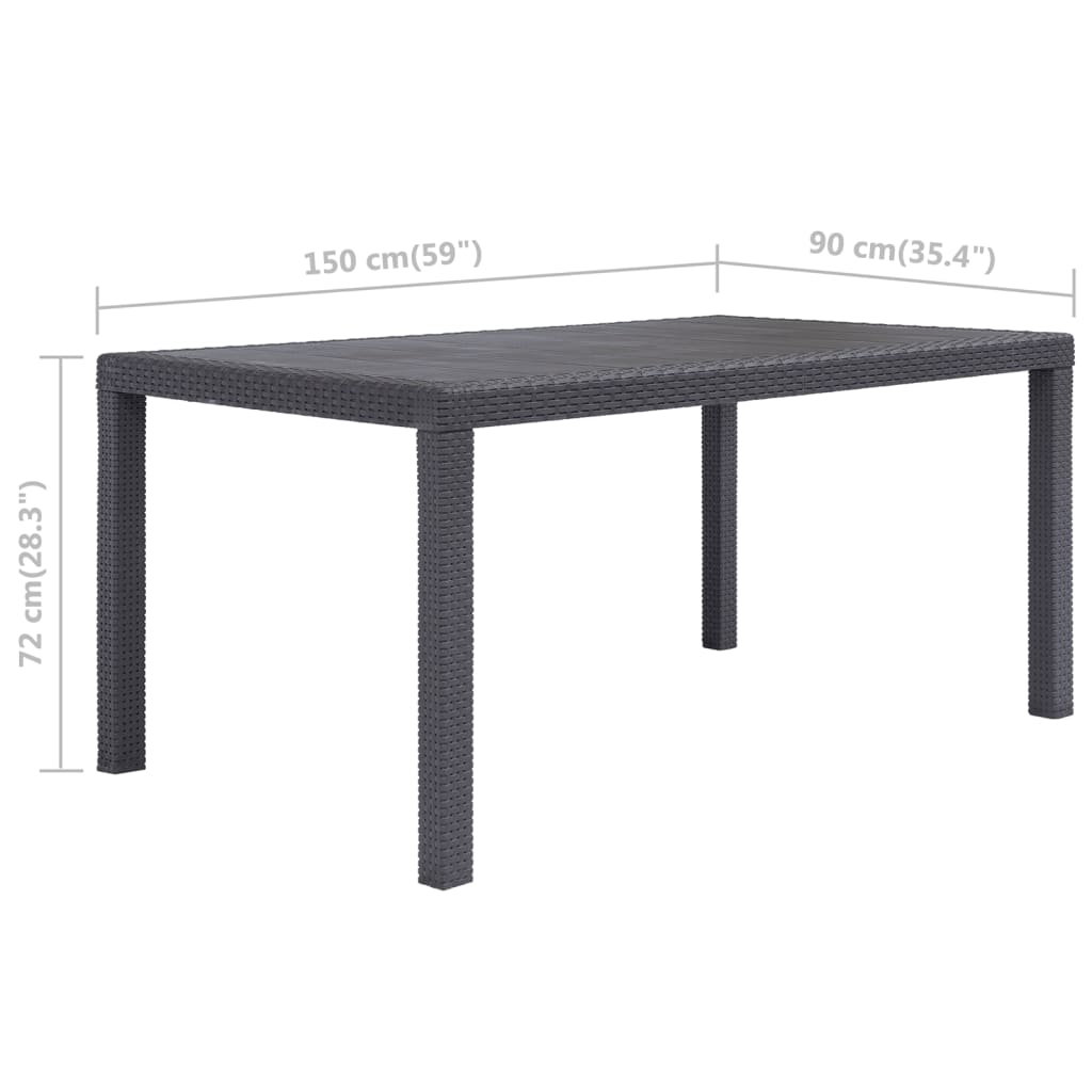 Tuintafel 79x79x72 cm rattan-look kunststof