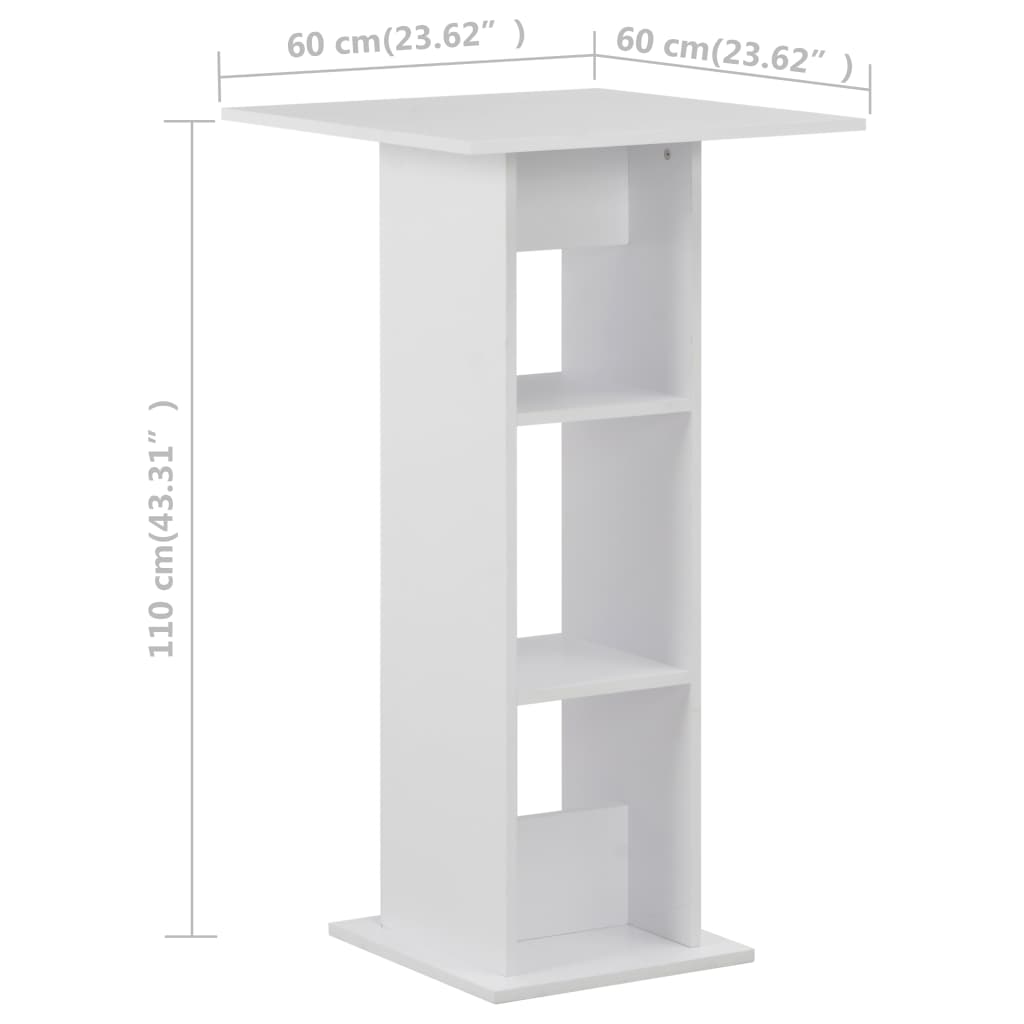 Bartafel 60x60x110 cm betonkleurig