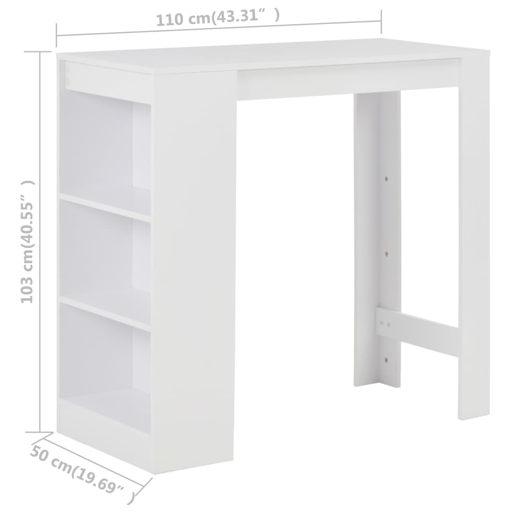 Bartafel met schap 110x50x103 cm