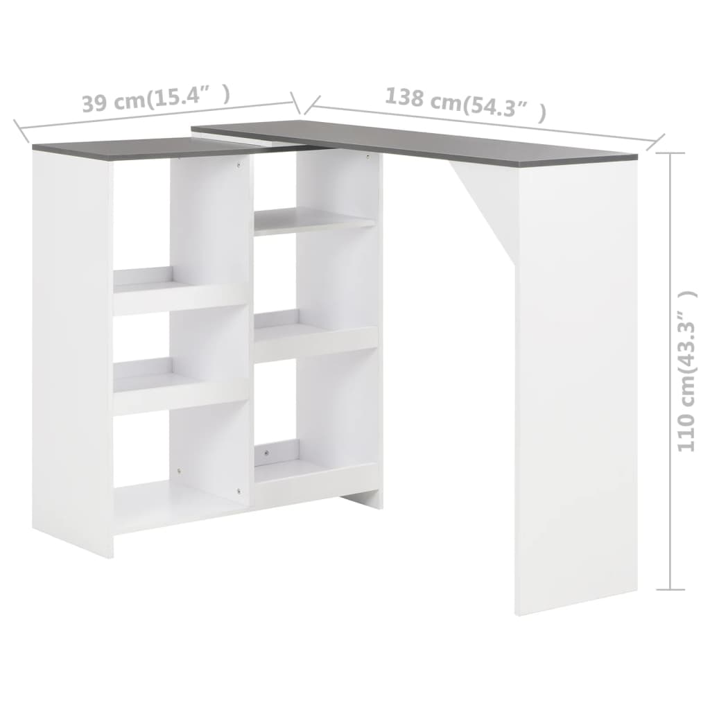 Bartafel met verplaatsbaar schap 138x39x110 cm eikenkleurig