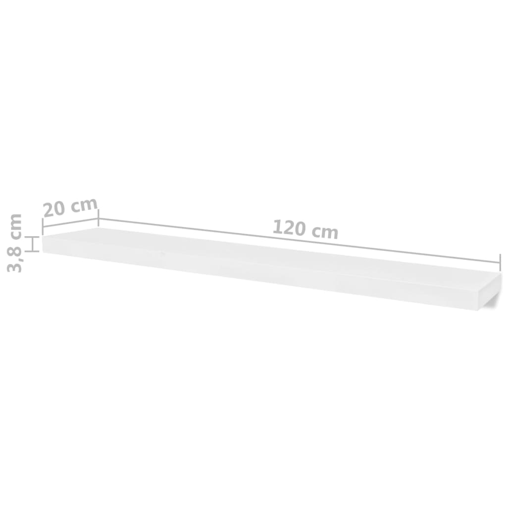 Wandplanken 4 st 40 cm wit