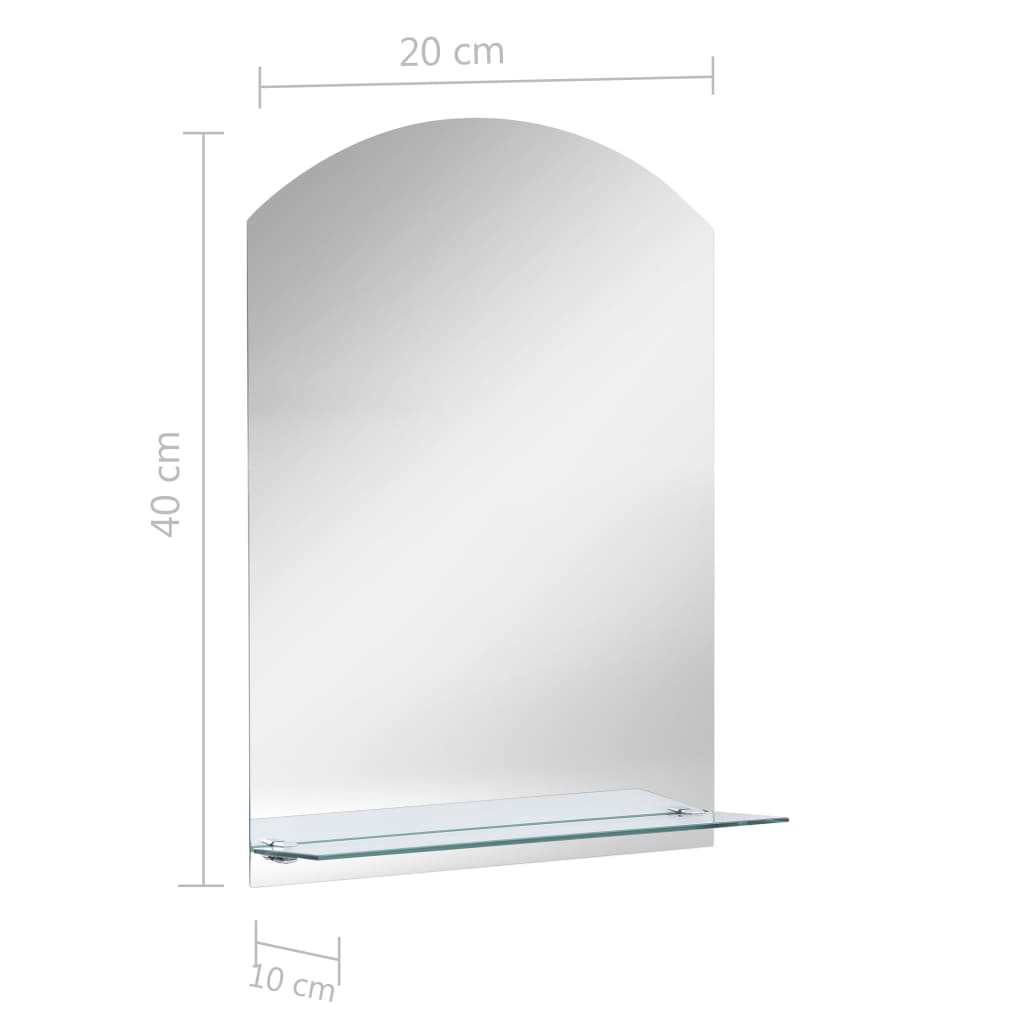 Wandspiegel met schap 40x60 cm gehard glas