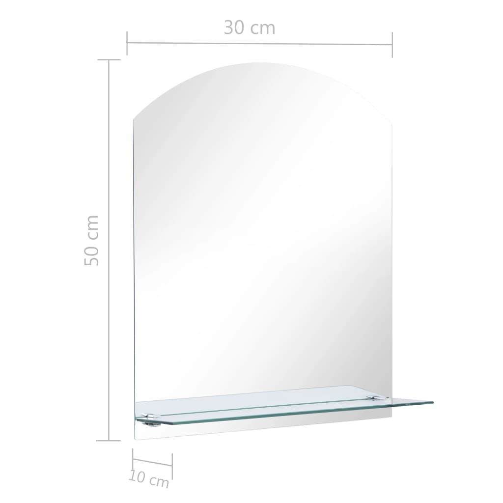 Wandspiegel met schap 40x60 cm gehard glas